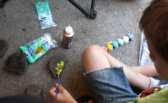 Painted Rocks Craft - Camping Theme - Messy Little Monster