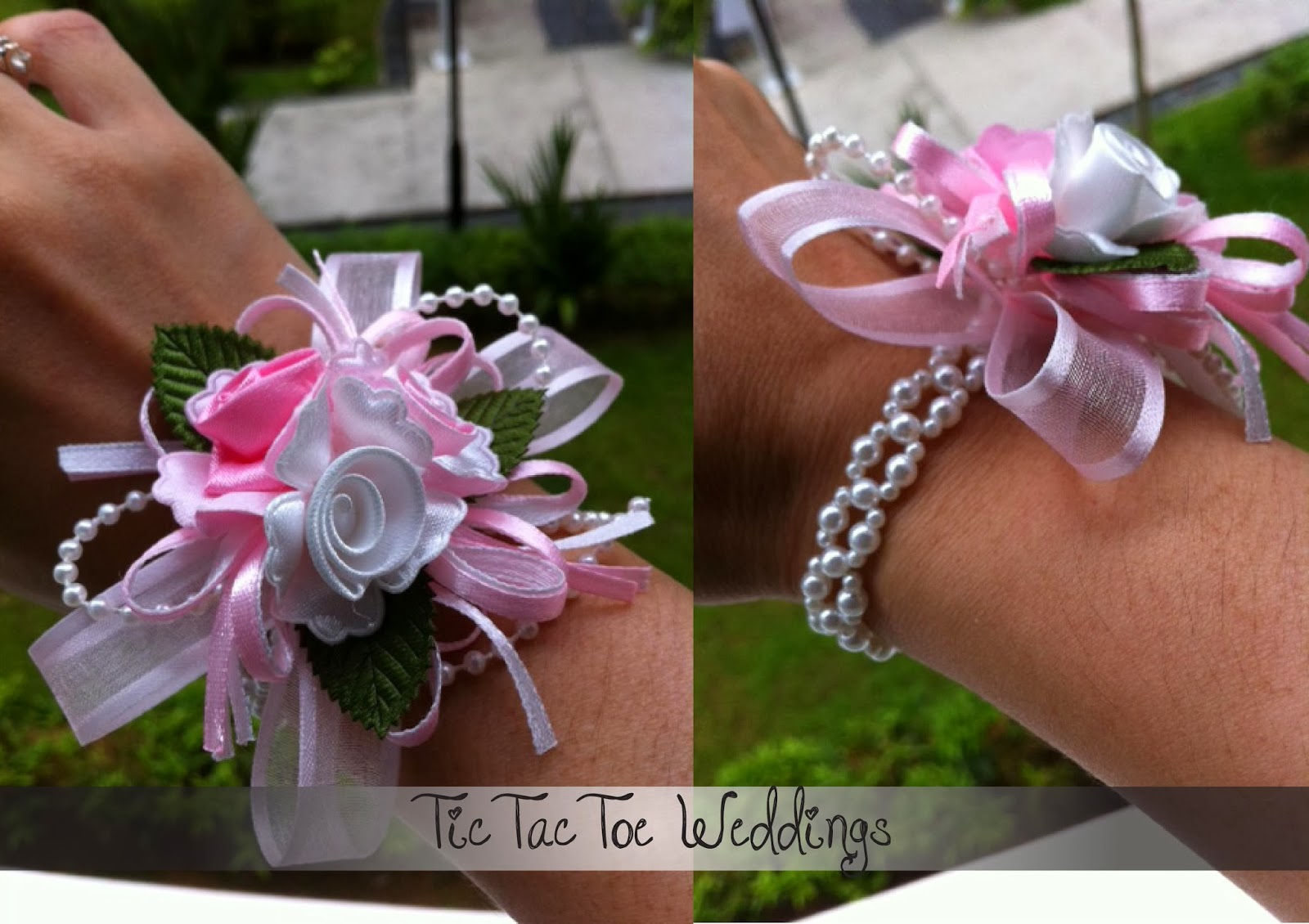 Tic Tac Toe Weddings Wrist Corsages
