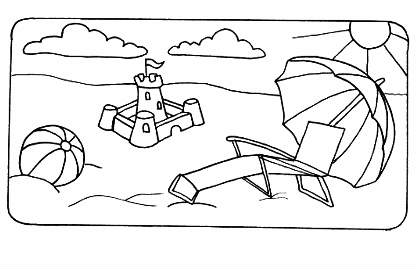 Beach Coloring Page Beach Coloring Page