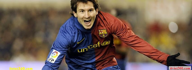 Ảnh bìa Facebook bóng đá - Cover FB Football timeline, messi ghi bàn