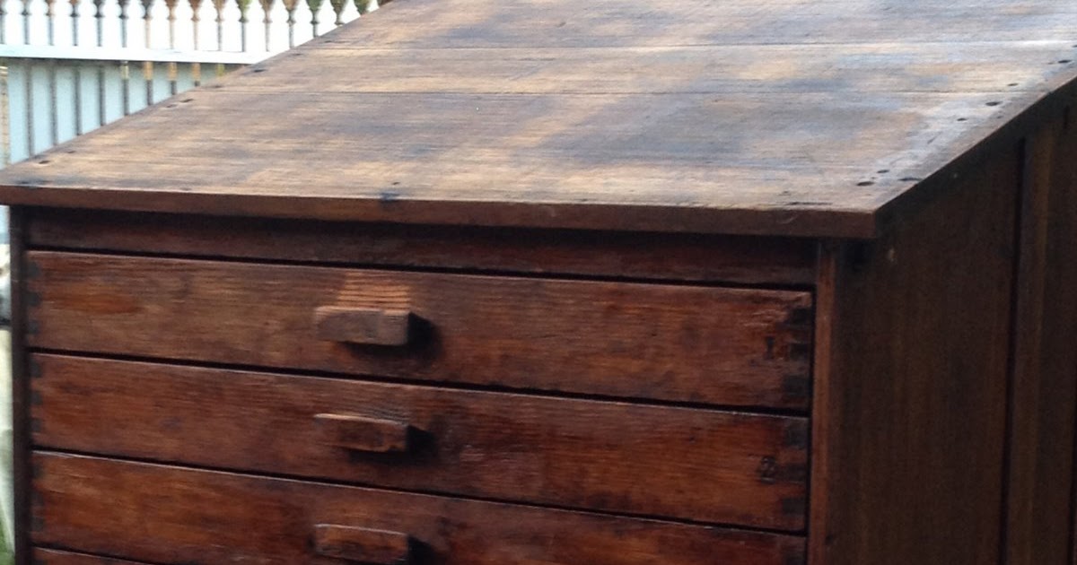 Nook Vintage Timber Map Plan Drawers