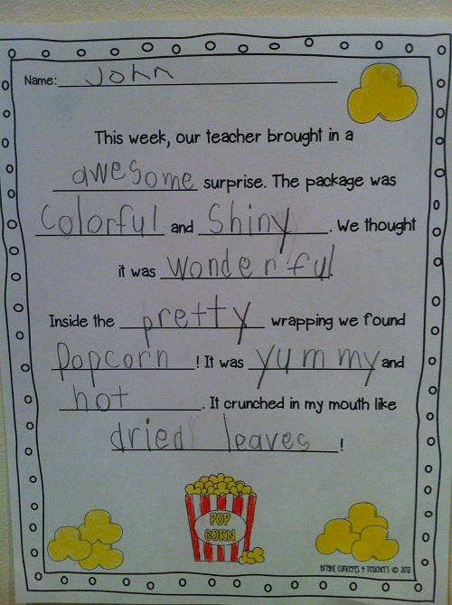 5 sentences about popcorn image