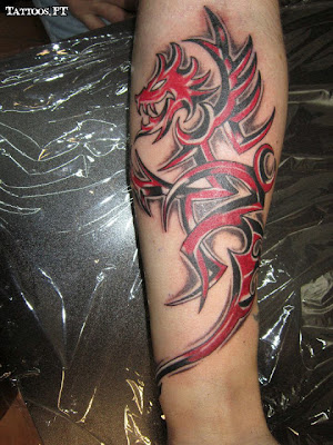 How to Tattoo Dragão vermelho tribal