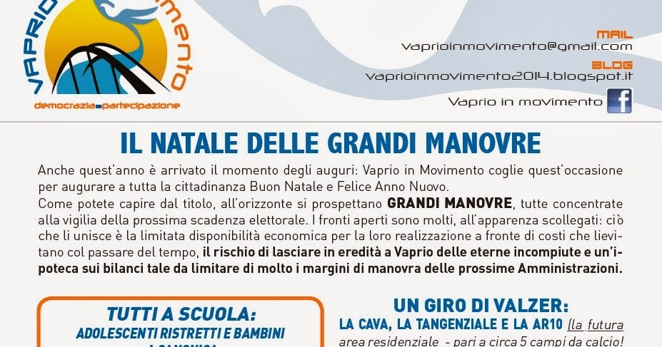 Vaprio in movimento Il Natale delle grandi manovre