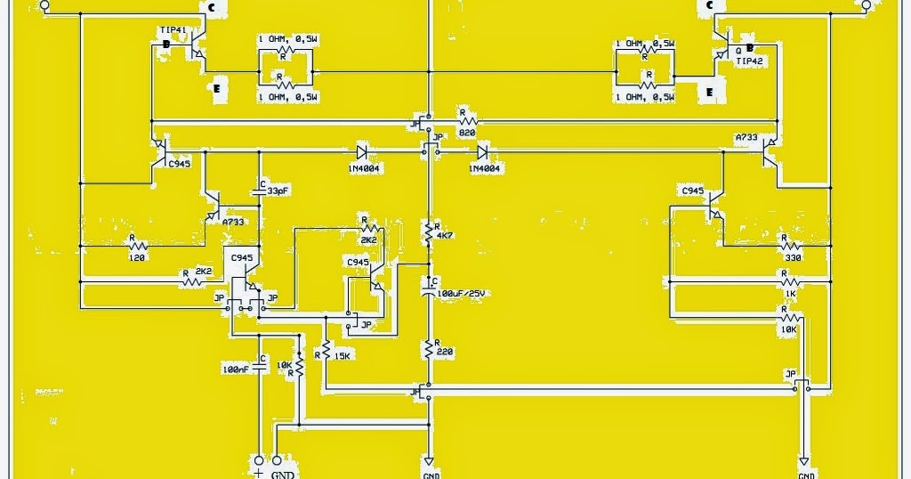 BLOG INFO: Rangkaian Power Amplifier 60 Watt Dengan Transistor TIP 41