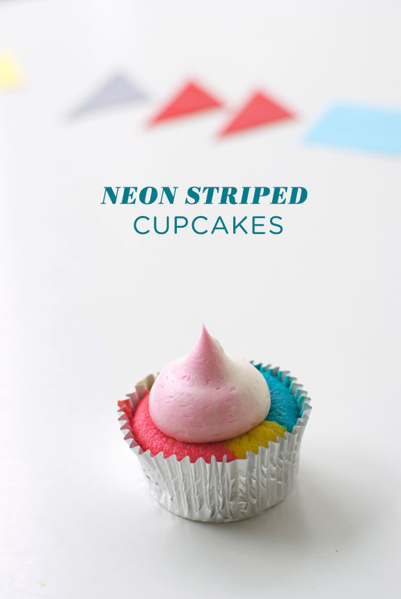 Neon Striped Cupcakes Tutorial Coco Cake Land Cake Tutorials, Cake Recipes, Cake Blog, Cakes