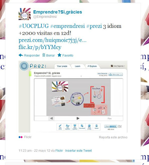 twitter #UOCPLUG a prezi +2k visites en 12 dies