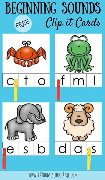 Start sounding out words with these free beginning sounds animal clip it cards!