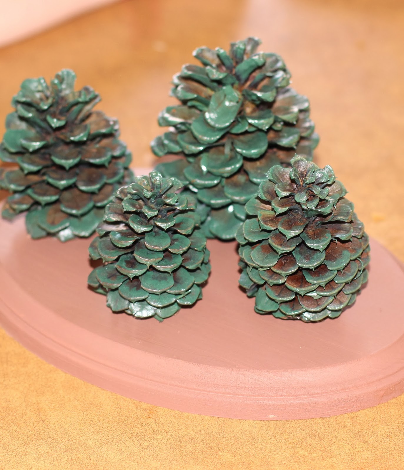 Kids' Craft: Pine Cone Christmas Tree Village Decoration ...