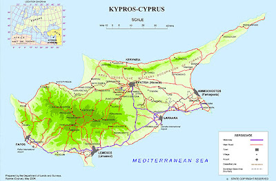 Chypre Carte Pays Département
