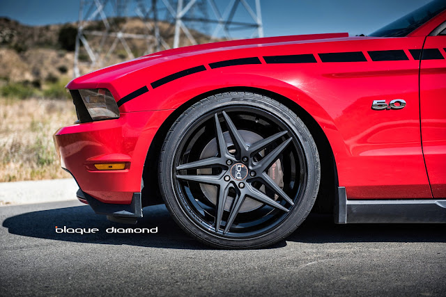 2012 Ford Mustang GT 5.0 With 20 BD-8's in Two-Tone Black - Blaque Diamond Wheels