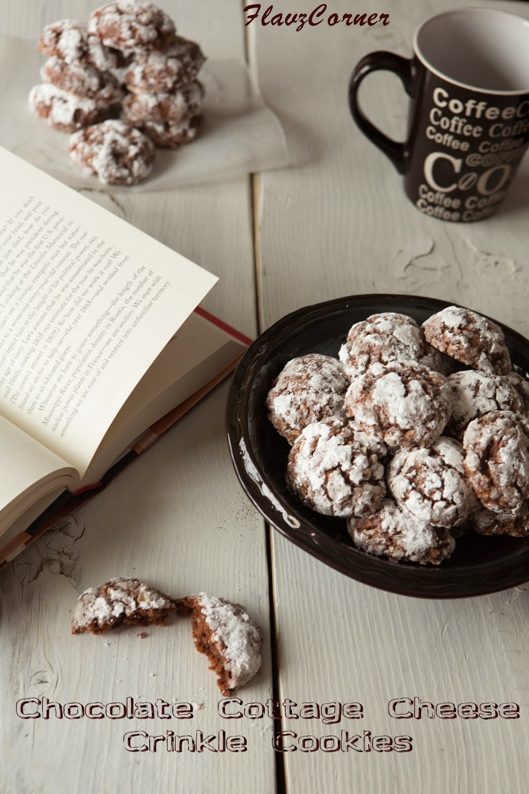 Chocolate Cottage Cheese Crinkle Cookies