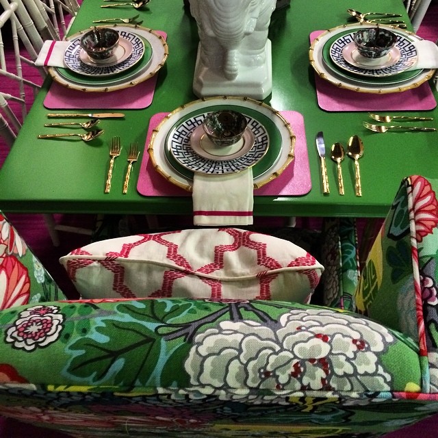 Aesthetic Oiseau: Pink Green Chiang Mai Table from Parker Kennedy Aesthetic Oiseau: Pink Green Chiang Mai Table from Parker Kennedy