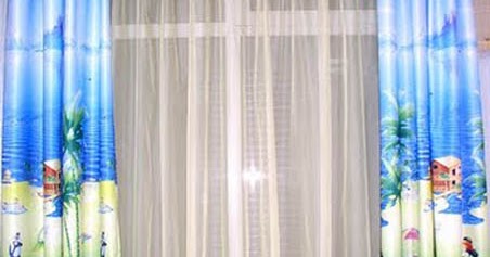 Cool Curtain Design With Soccer Valance For Kids Room