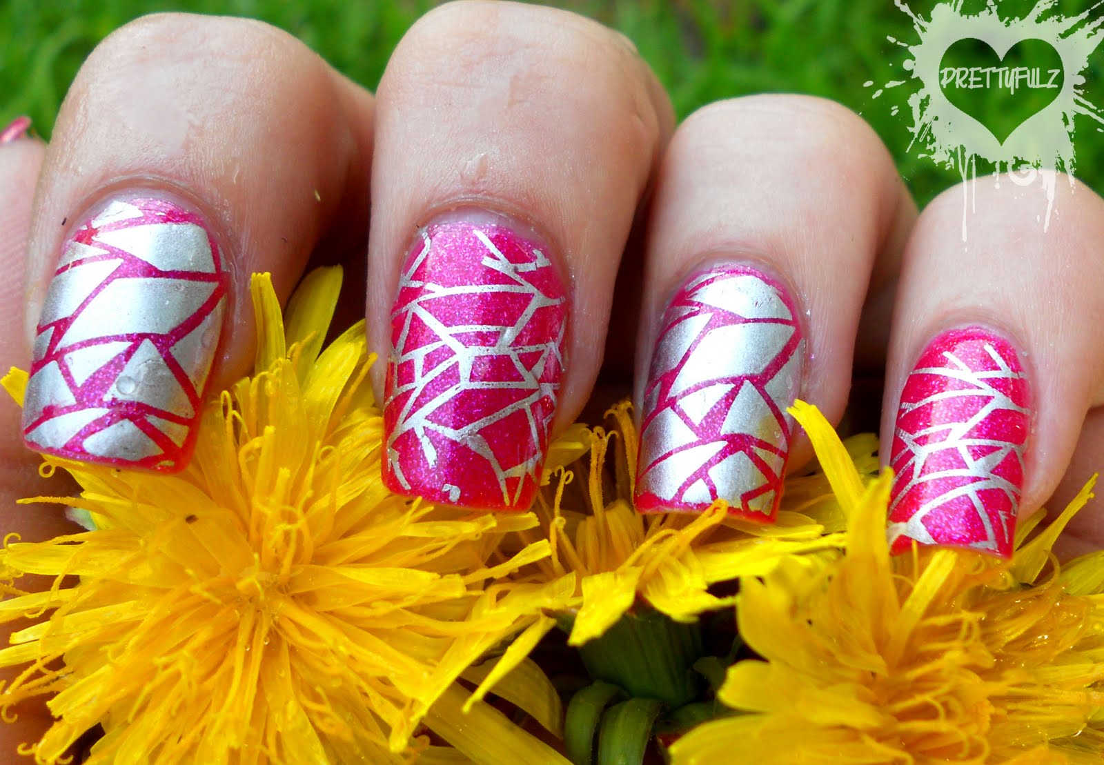 10. Pink and Silver Abstract Nail Art - wide 6
