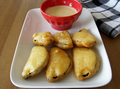 Vegan Beer Battered Aubergine with a Lemon Tahini Dip