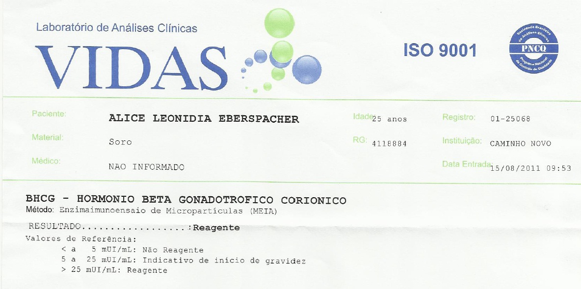Exame de sangue de gravidez