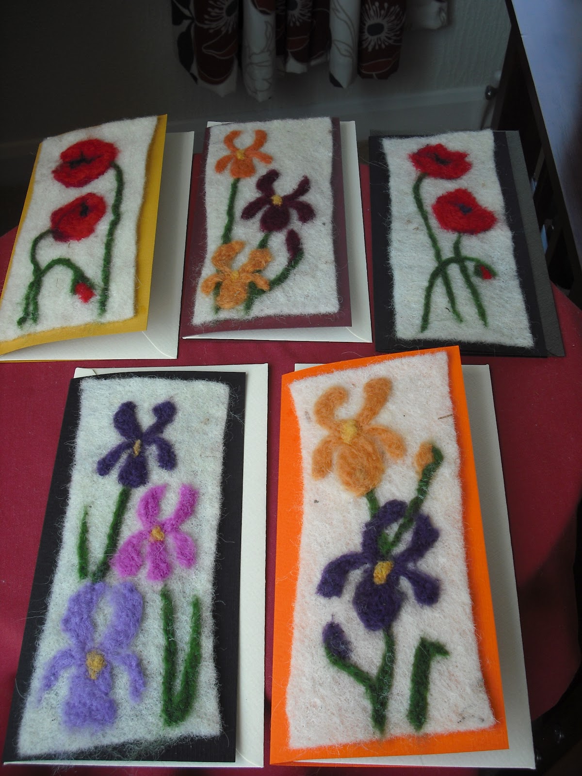 Wool n Art Needlefelted Flower Cards