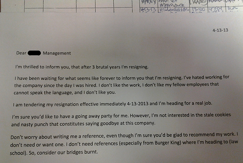 Letter Of Resignation Example Starbucks Letter Of Resignation Example Starbucks