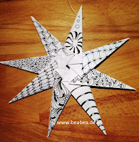 Zentangle Origami Stern Winkler  Weihnachten Christmas Star
