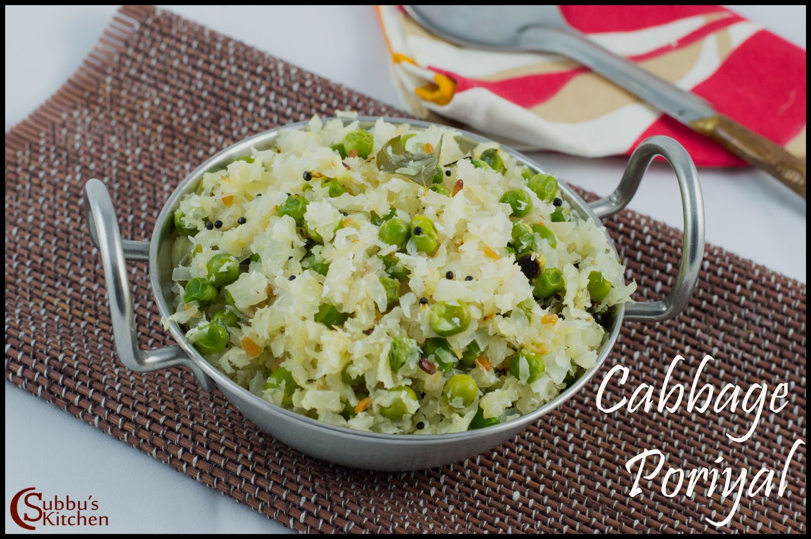 Cabbage Poriyal Subbus Kitchen