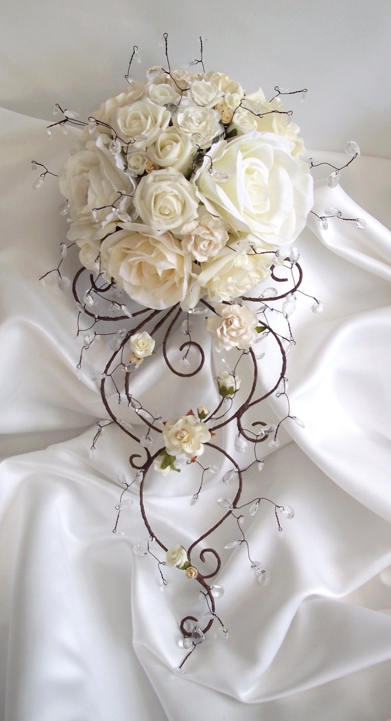 Crystal Bridal Bouquet made by Etsy Shop Owner Victoria Corbin of 
