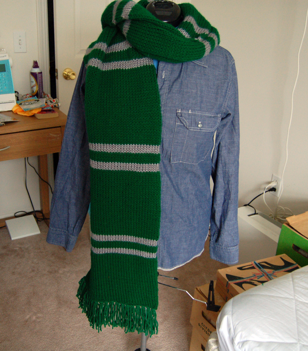 Anna of CLE Finally Finished Slytherin Scarf!