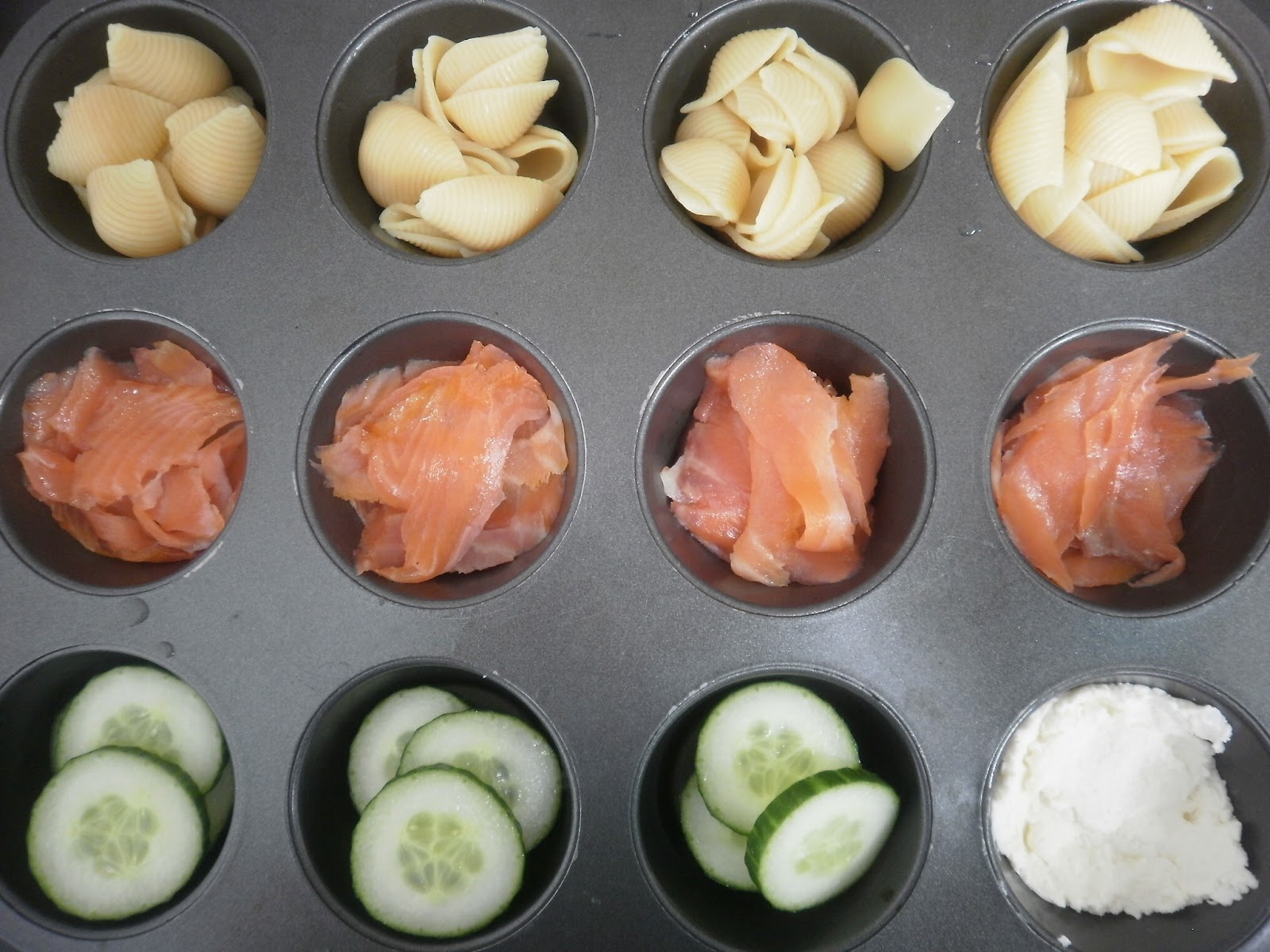 Smoked Salmon & Pasta Muffin Tin Meal