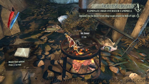 Carvo is just about to eat Rat Skewer