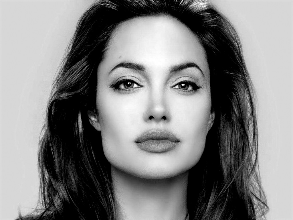     angelina jolie white and black