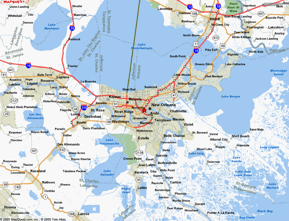 Street map New Orleans Louisiana
