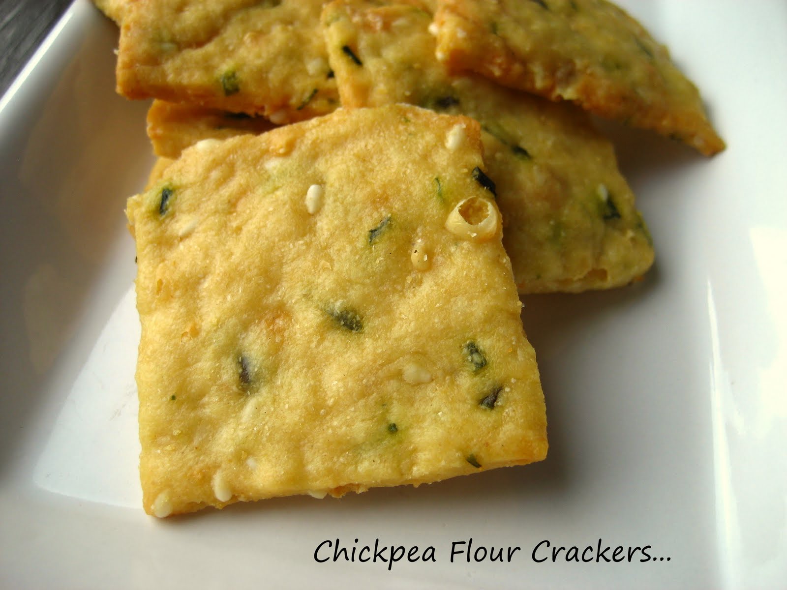 Home Cooking In Montana Chickpea Flour Crackers with Chives...Parmesan