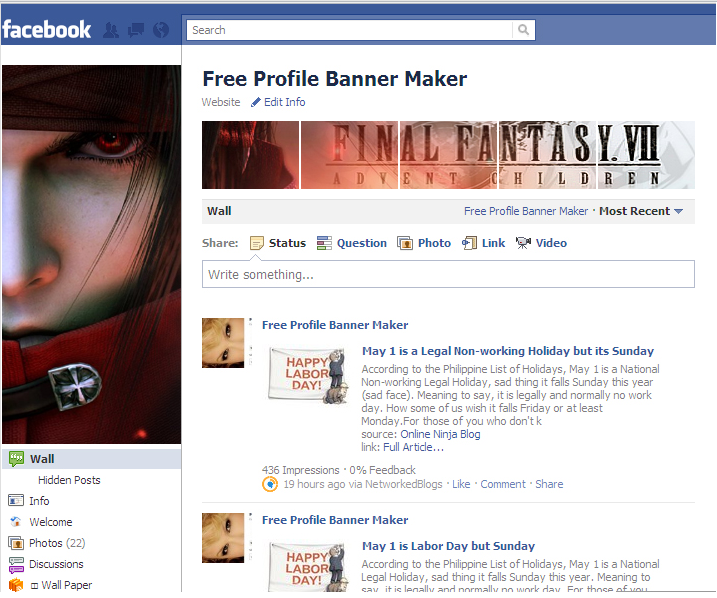Free Facebook Profile Banner Final Fantasy 7 Vincent Valentine