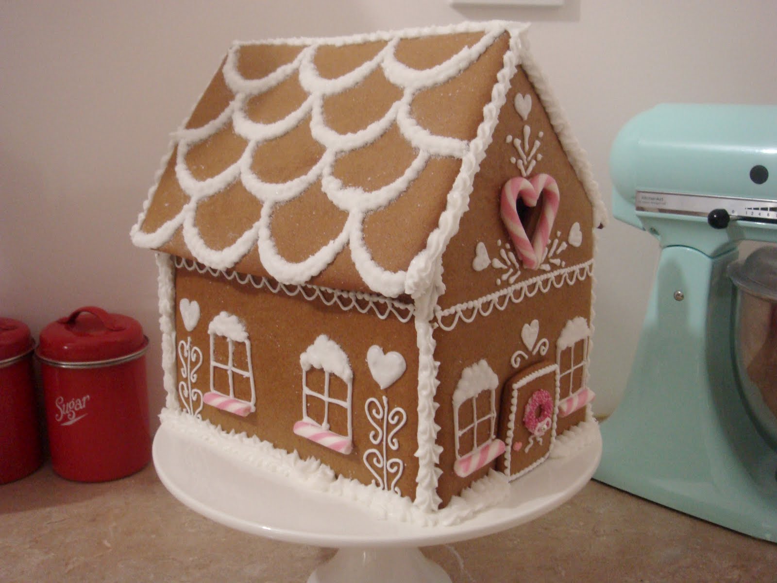 butter hearts sugar Gingerbread House (Part 2 Decorating and Building)