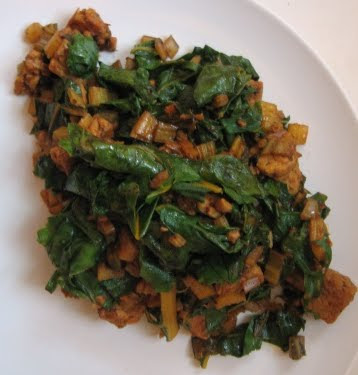 Tempeh chard braise