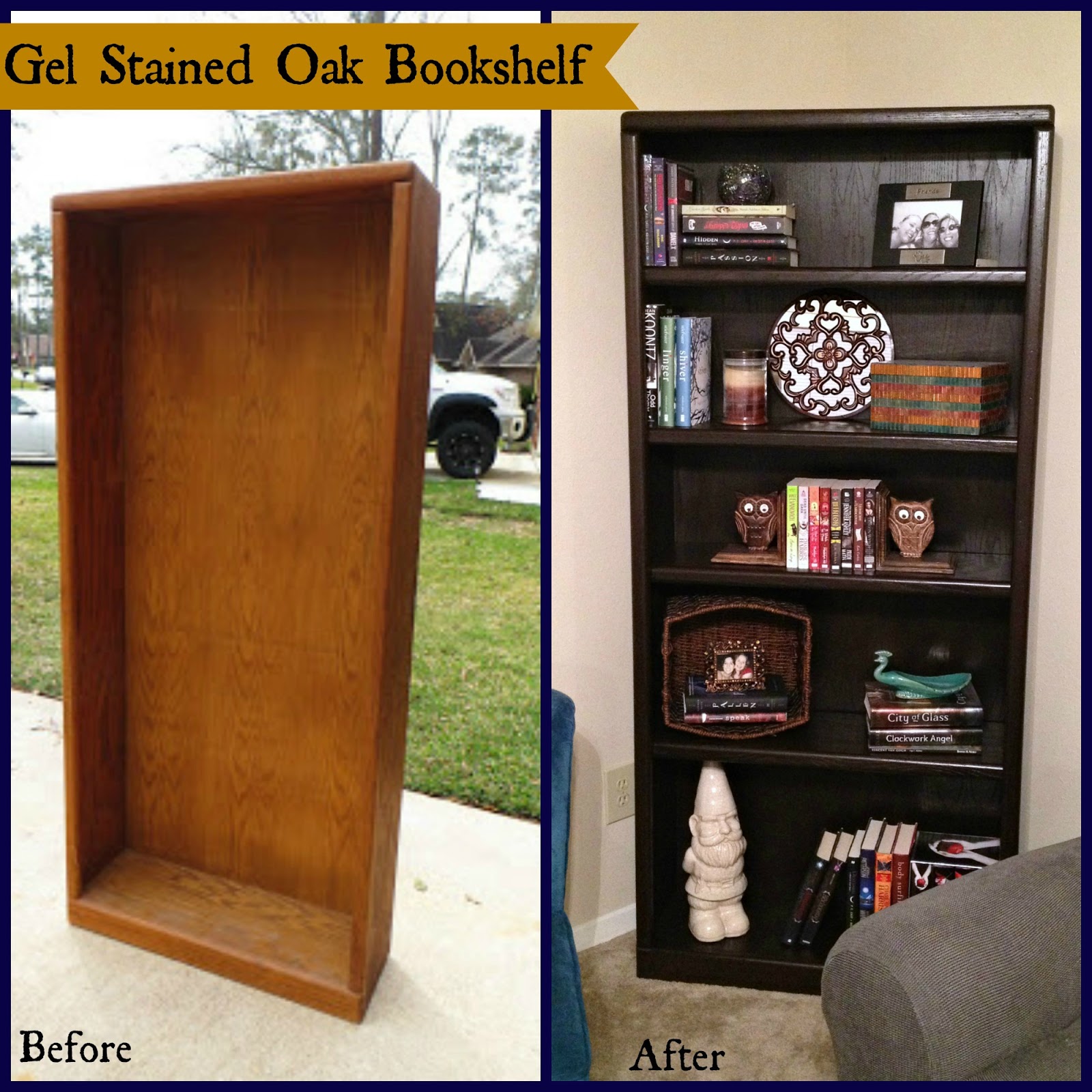 Crafty in Crosby Gel Stained Oak Bookshelf