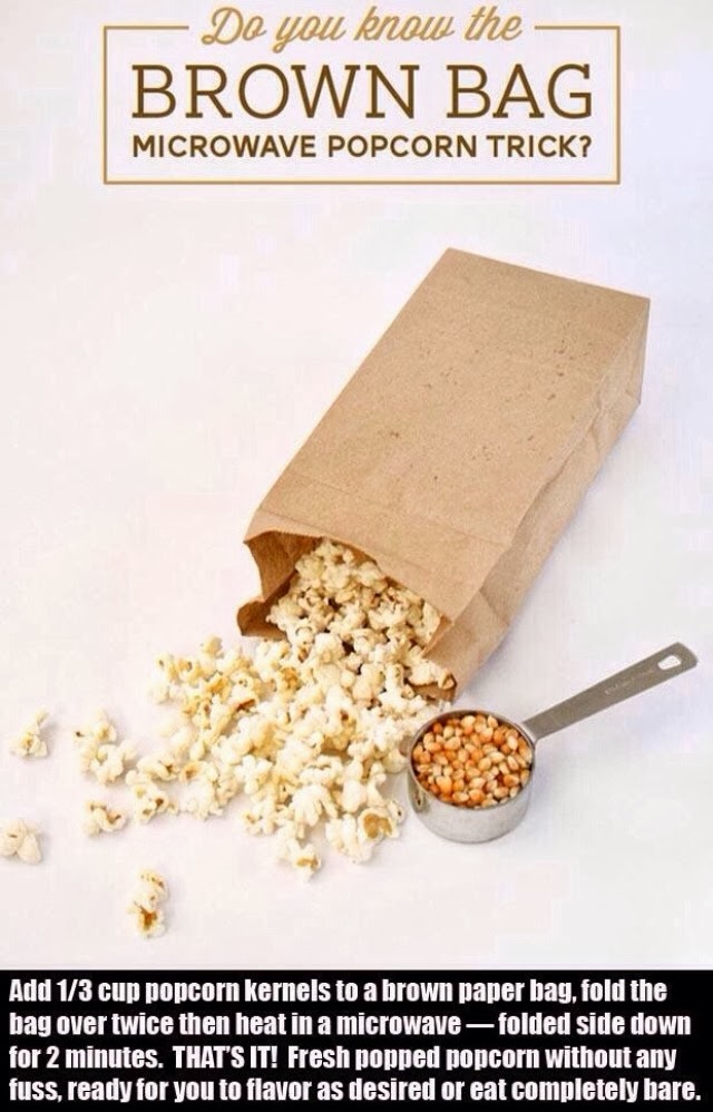 Easy Brown Bag Microwave Popcorn Trick