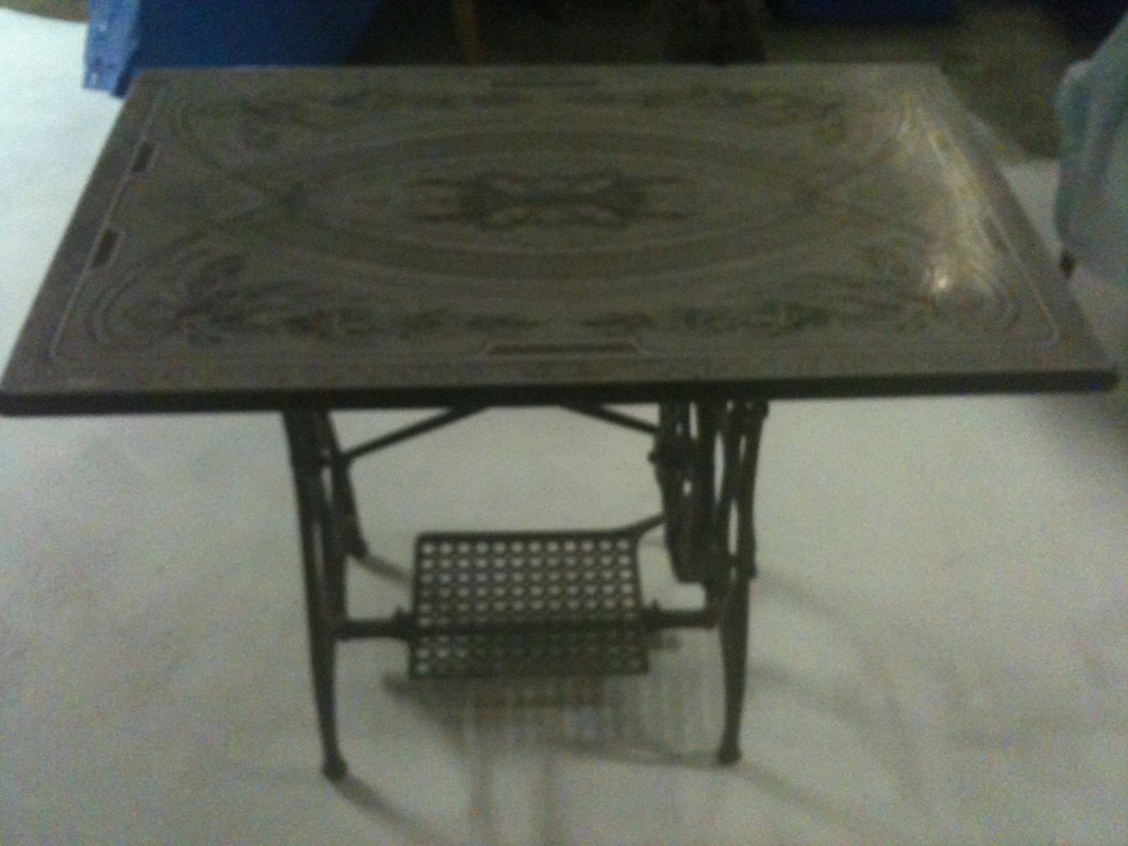 Crafting History Store Vintage Porcelain Table with Treadle Base