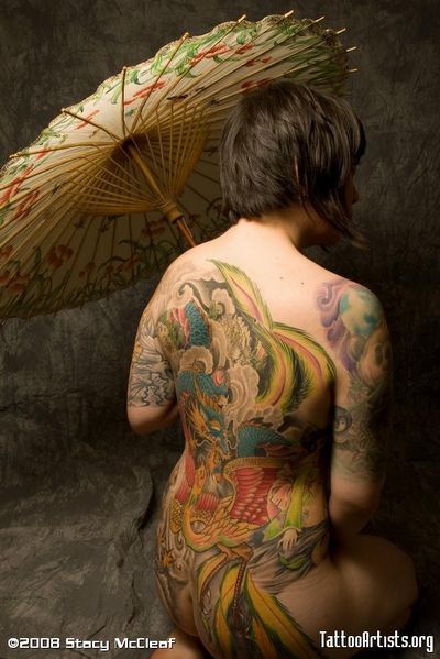 Beautiful dragon tattoo on woman backside Backside Dragon Tattoos for Girl