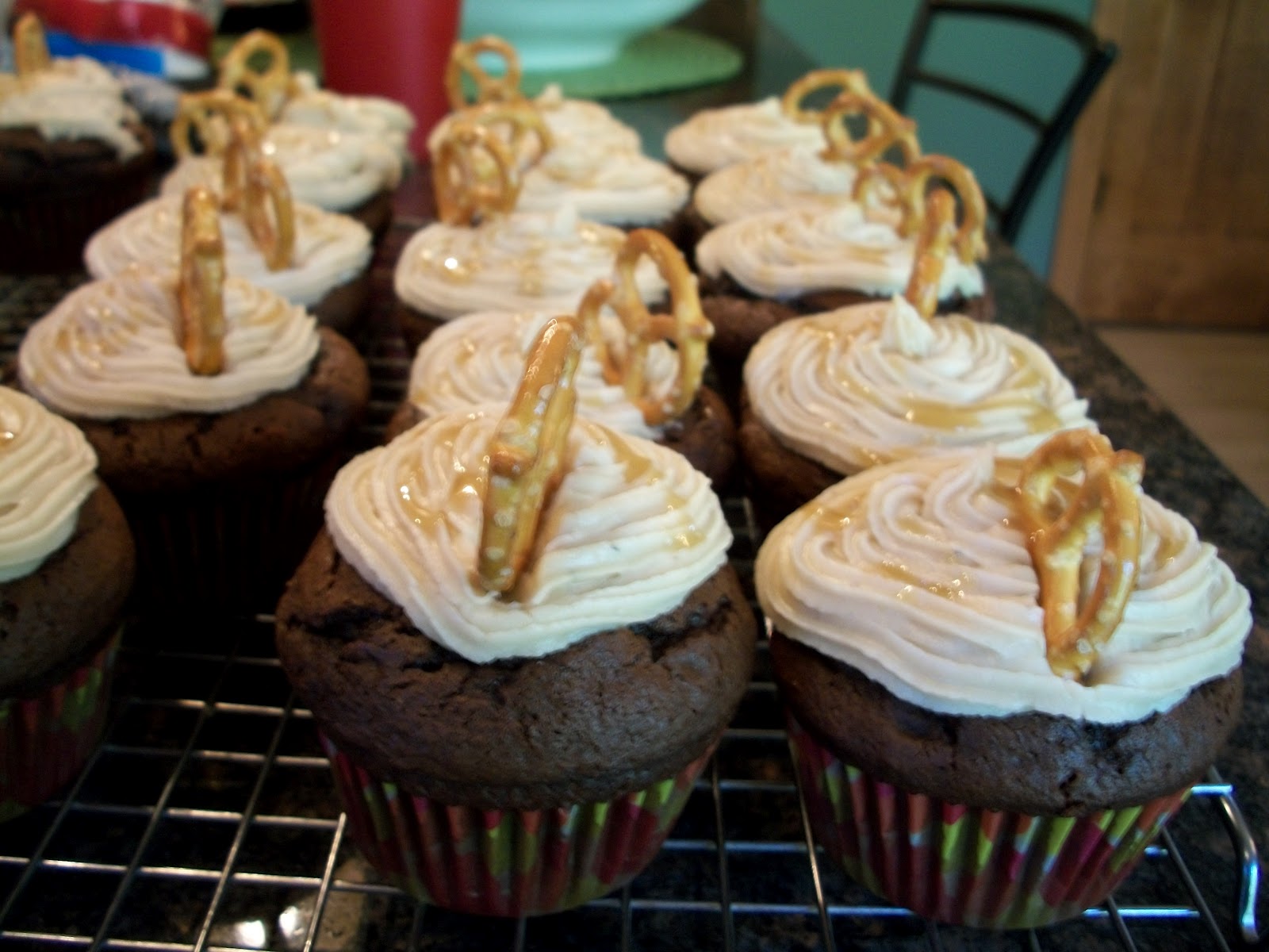 Teenage Cake Boss Chocolate Cupcakes with Salted Caramel Frosting