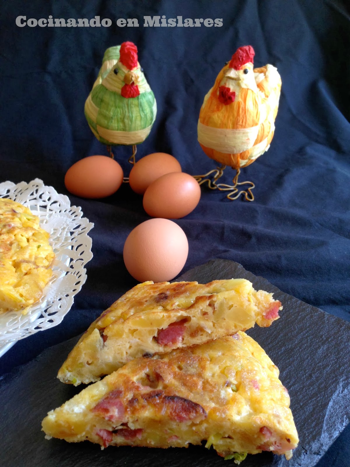 TORTILLA de PATATA con LONGANIZA y AJOS TIERNOS Cocinando en Mislares