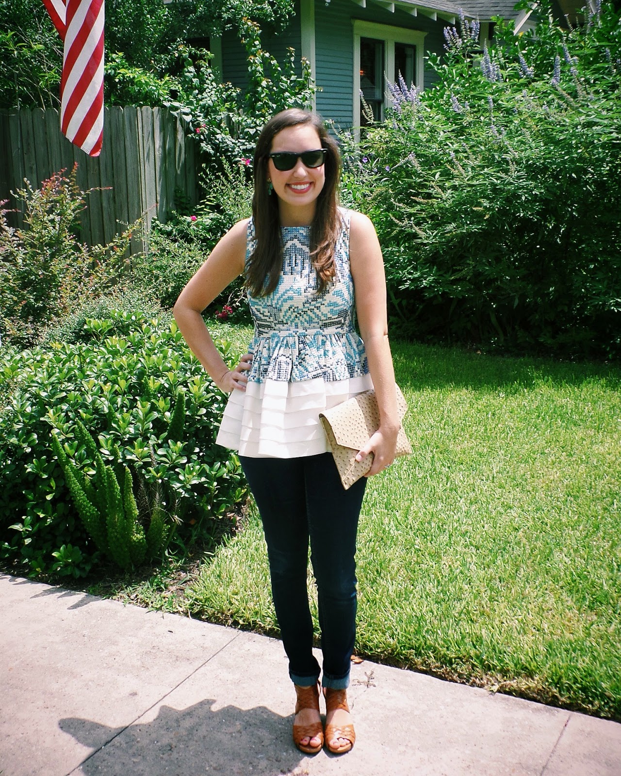 Anthropologie Peplum Top, Anthro Peplum Top, Blue and White Peplum Top, Anthropologie Blue and White Peplum Top, Kerala Peplum Top, Anthropologie Kerala Top