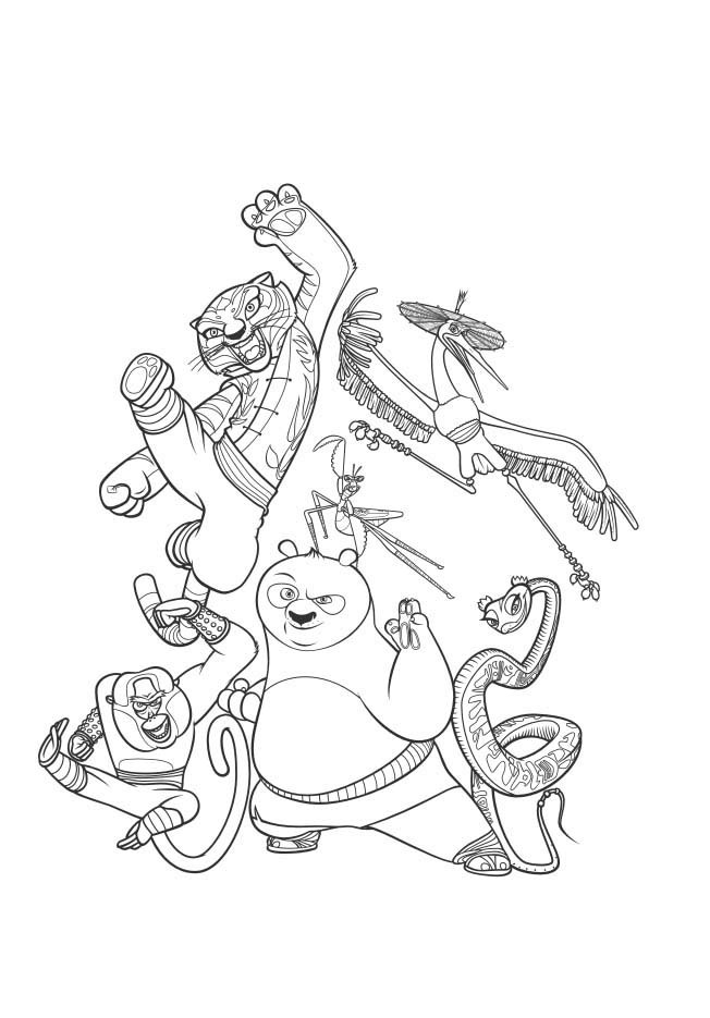 Desenhos do Kung Fu Panda 2 para colorir