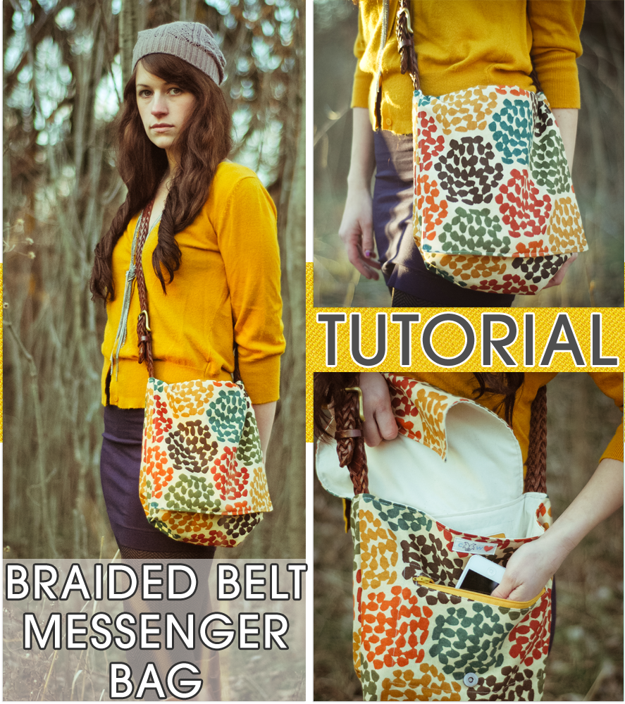 Kristina J. DIY Ideas DIY Style How To Make a Fabric Messenger Bag