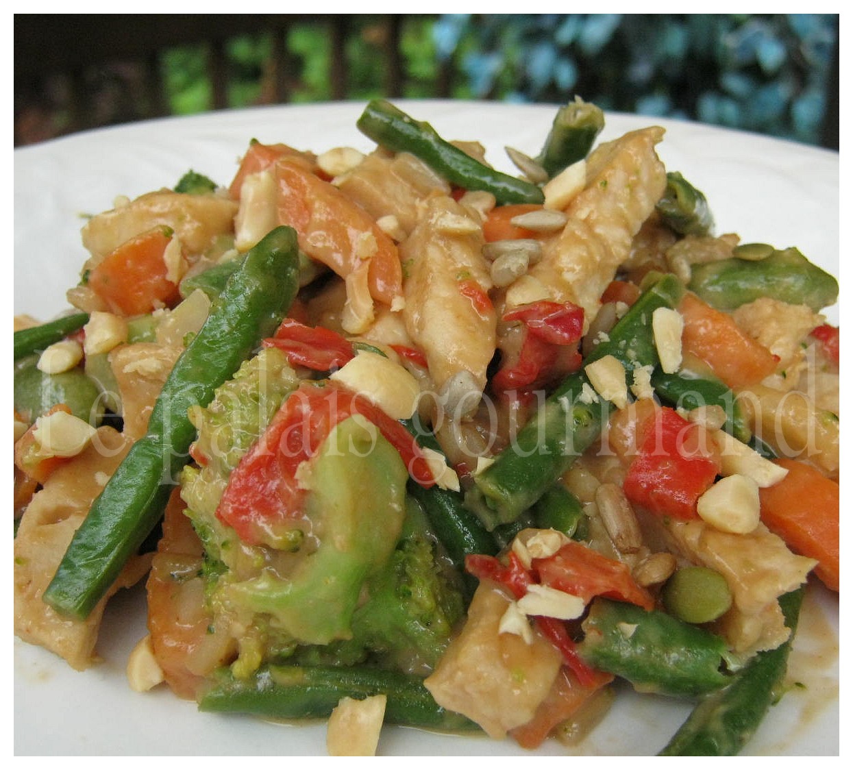 Le palais gourmand Sauté de légumes et poulet, sauce satay