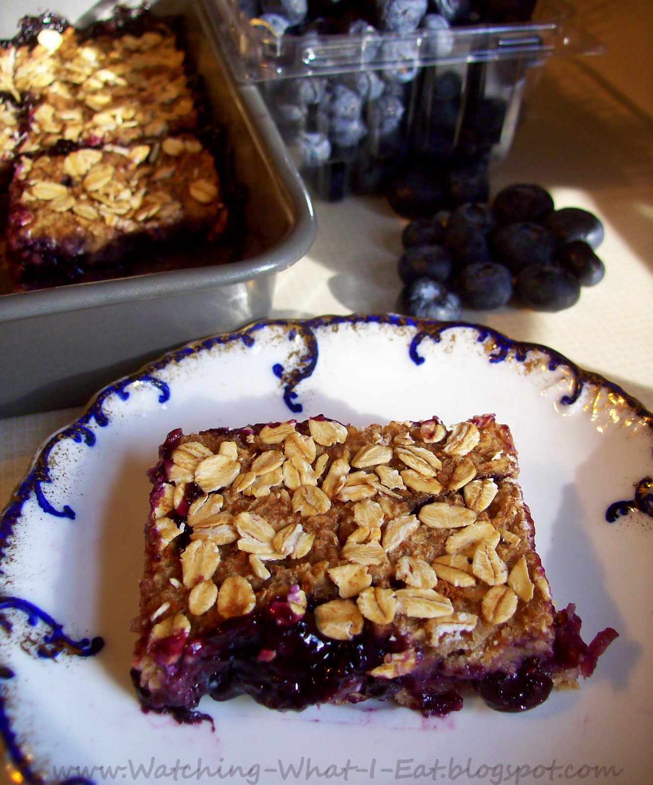 Watching What I Eat LowFat Blueberry Oat Bars