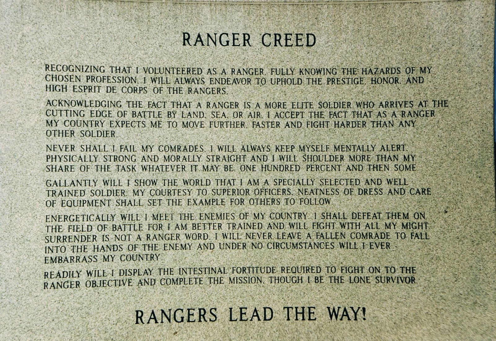 ranger creed