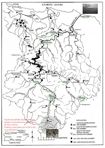 Mapa del Río Grande de Loíza, nacimiento y desenbocadura.