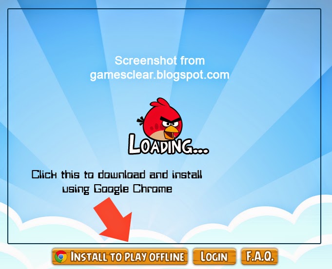 Download Angry Birds game using Google Chrome