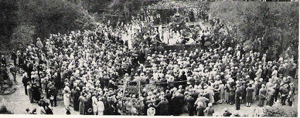 Principal George Jeffreys baptising in the Bible College Grounds, London